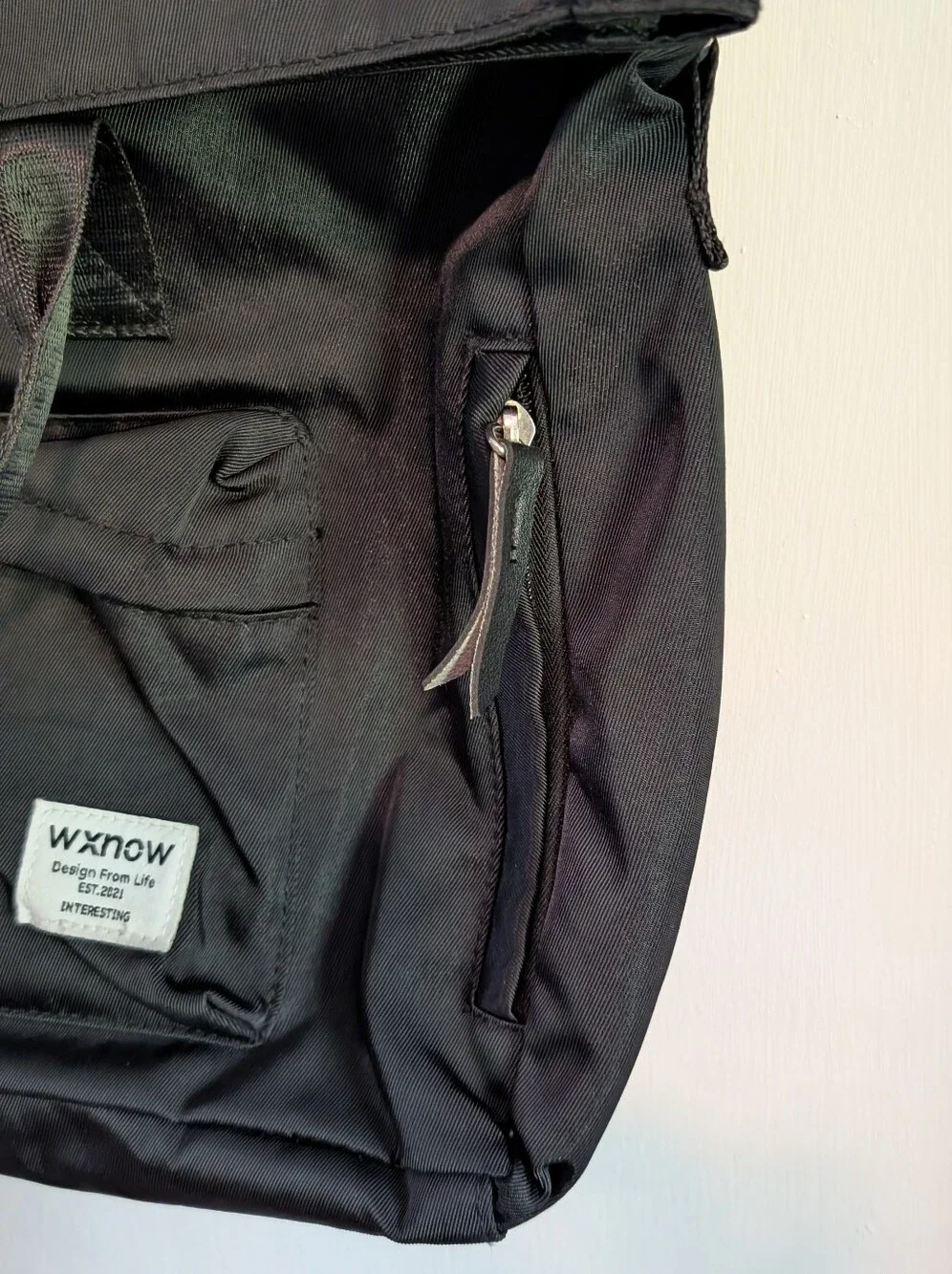 Untility Canvas Black Convertible Leather Backpack/Shoulder Bag